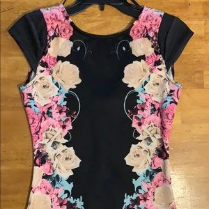 Kardashian Kollection black dress w flowers